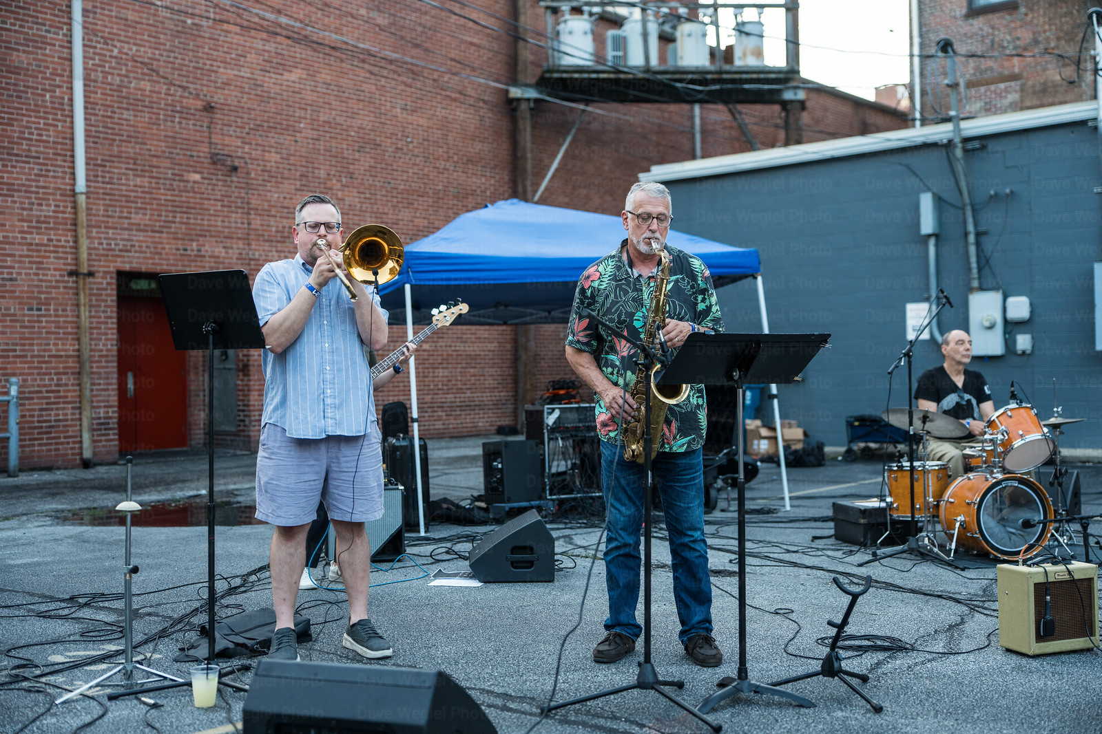 SCRR horn section performing live